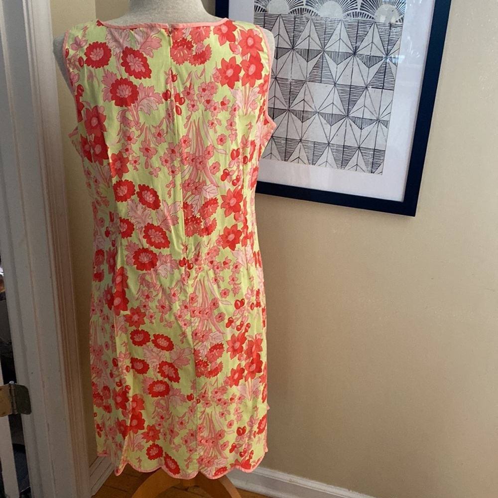 Vintage Two of Us floral cotton sundress scalloped beaded lightweight size XL - Picture 6 of 12